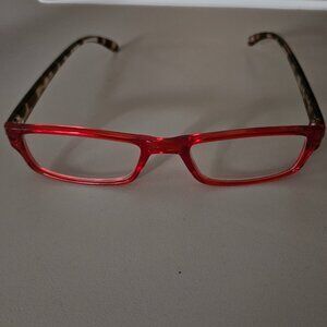 Red Cat Eye Eyeglasses w/ Tortoiseshell Arms Optical Frames